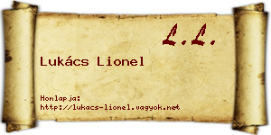 Lukács Lionel névjegykártya
